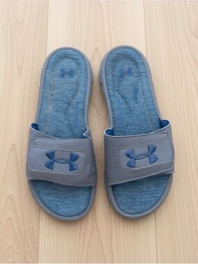 Under Armour Ignite VI Gray Blue Slide Sandals